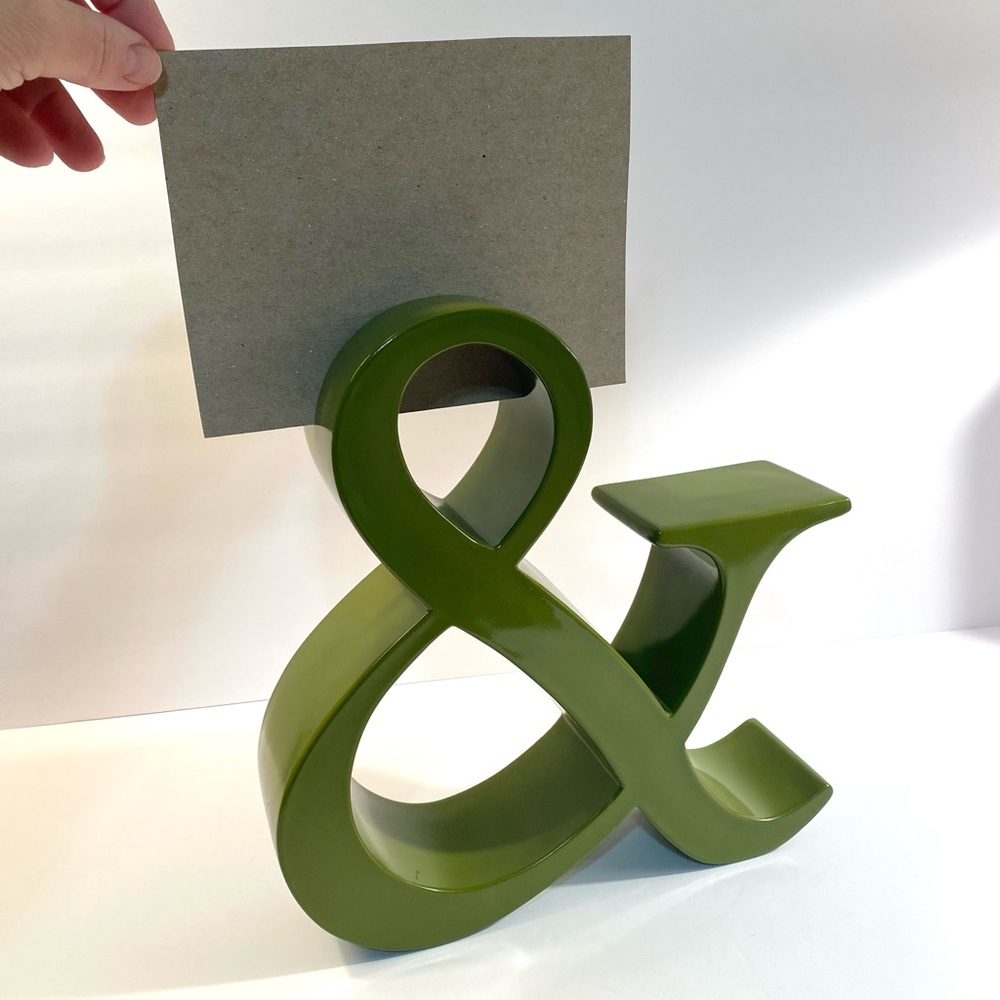 Pottery Barn Large Green Ampersand & Symbol Art Statue Shelf Decor Gallery Wall - Picture 9 of 14